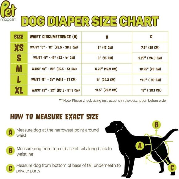 Pet Magasin Luxury Reusable Dog Diapers Durable & Washable Sanitary Wraps Sz L - Picture 6 of 7